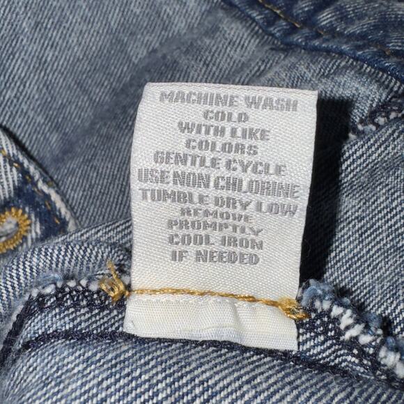 Angel Kiss Distressed Denim Frayed Armholes Jean Vest Womens size medium - Picture 9 of 10